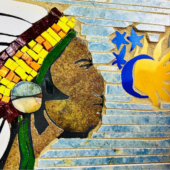 Original Mary Taddie 16” Native American Mosaic Tile Panel Southwest Style - Picture 7 of 11